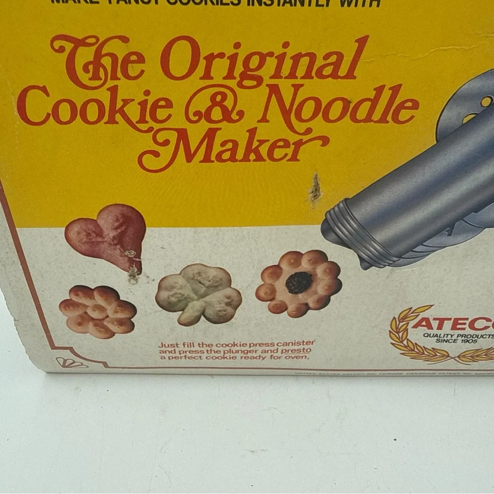 VTG NOS ATECO Original Cookie & Noodle Maker #685 cookie Press Sealed USA